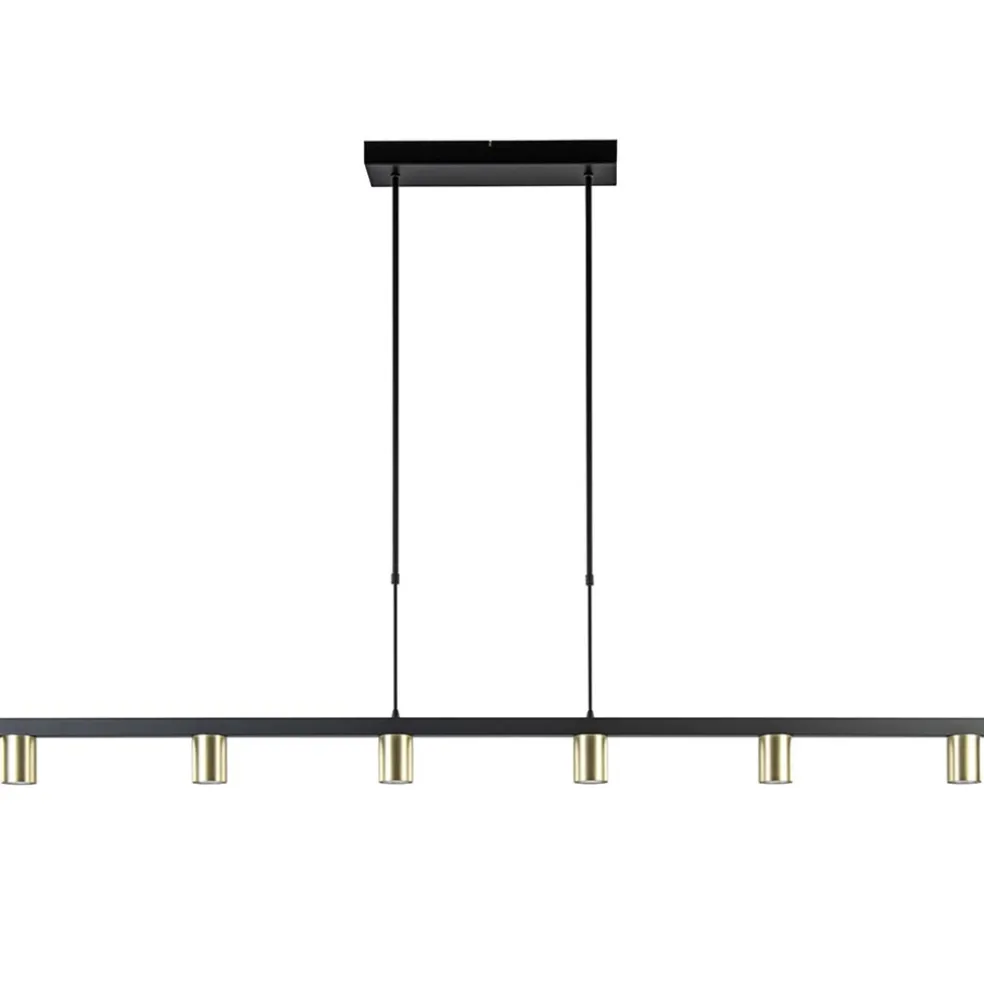 Hanglamp Bounce 6L 160cm zwart/goud