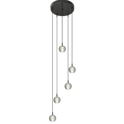 Hanglamp Bubbles 5L rond zwart/helder dtw