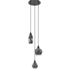 Hanglamp Cambio 3L rond zwart smoke glas
