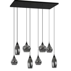 Hanglamp Cambio 8L zwart + smoke glas
