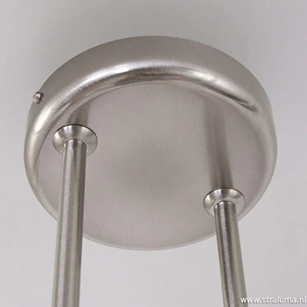 Hanglamp Capri staal/glas eettafel