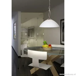 Hanglamp Capri staal/glas woonkamer