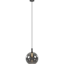 Hanglamp Chandra 1L zwart + glas 40cm