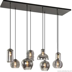 Hanglamp Fantasy 8L zwart + smoke glas mix