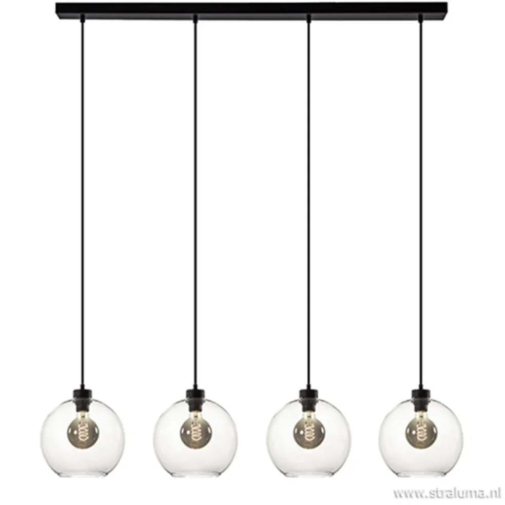 Hanglamp glazen bol 4-l modern clear