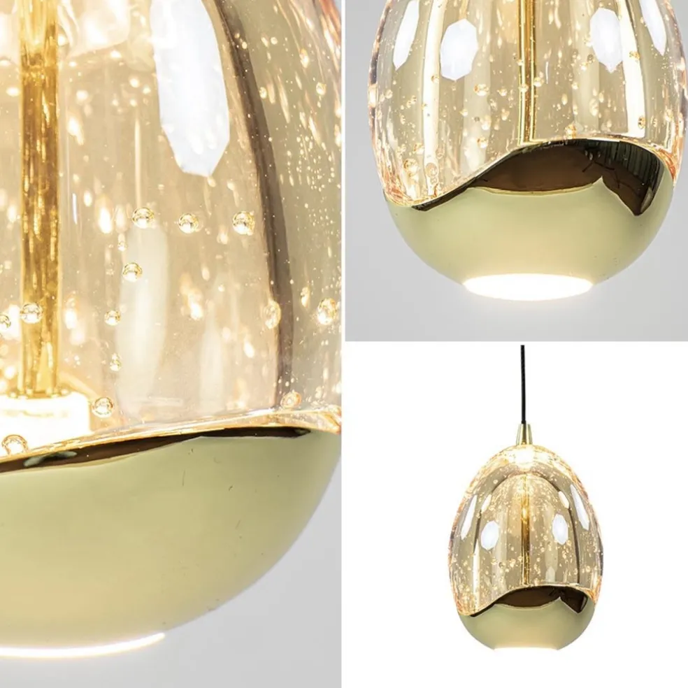Hanglamp Golden Egg 1L zwart/goud