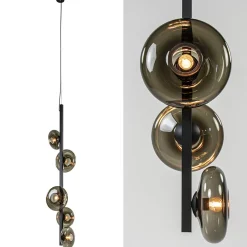 Hanglamp Hoseki verticaal zwart/smoke