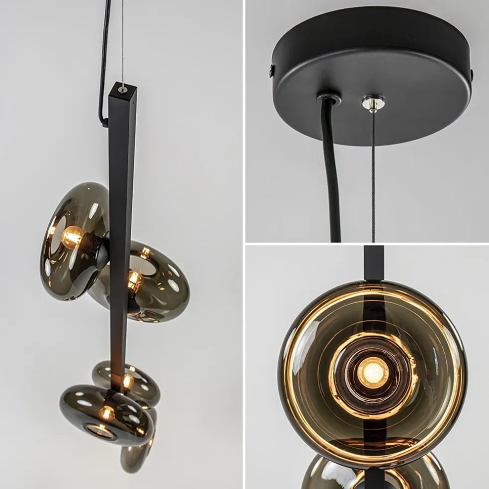 Hanglamp Hoseki verticaal zwart/smoke