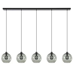 Hanglamp 5L balk + smoke glas 160cm