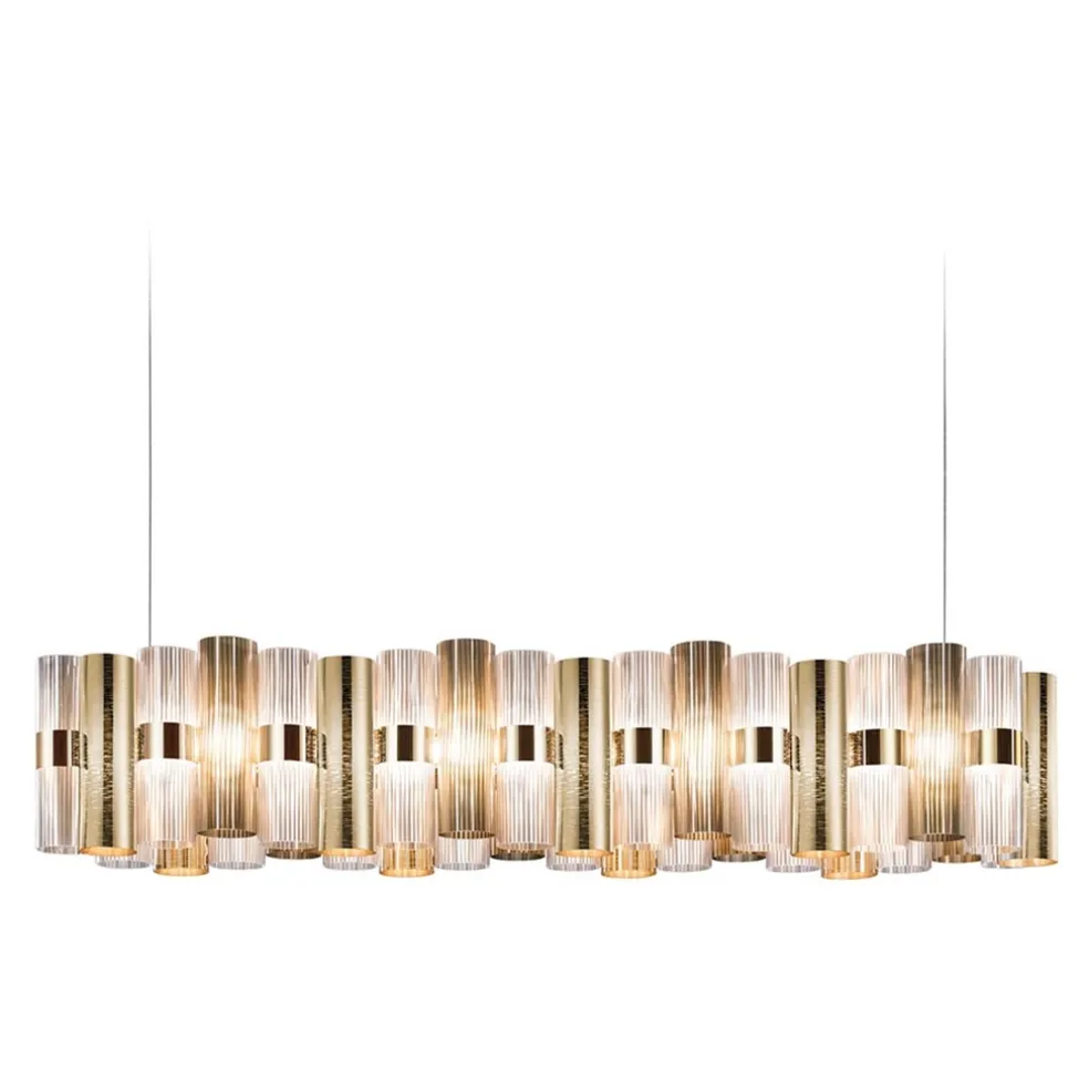 Hanglamp La Lollo linear 140 goud