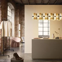 Hanglamp La Lollo linear 140 goud