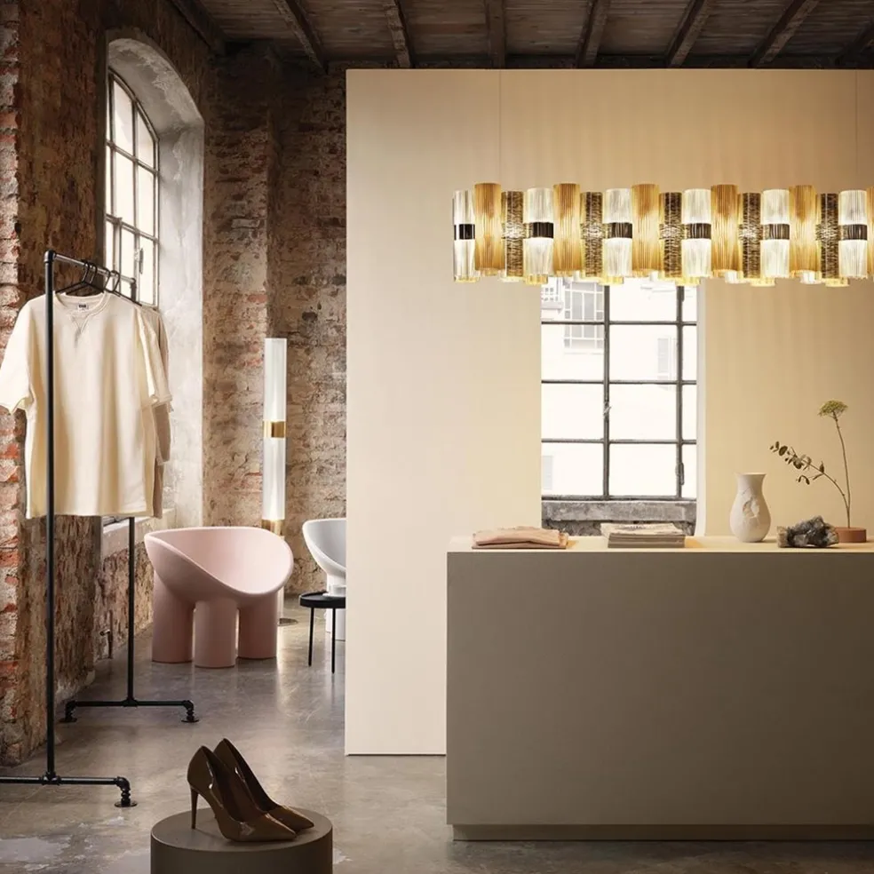 Hanglamp La Lollo linear 140 goud