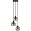 Hanglamp 3-lichts rond glas smoke 25 cm