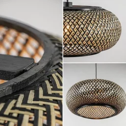 Hanglamp Maze bamboe/zwart 60cm