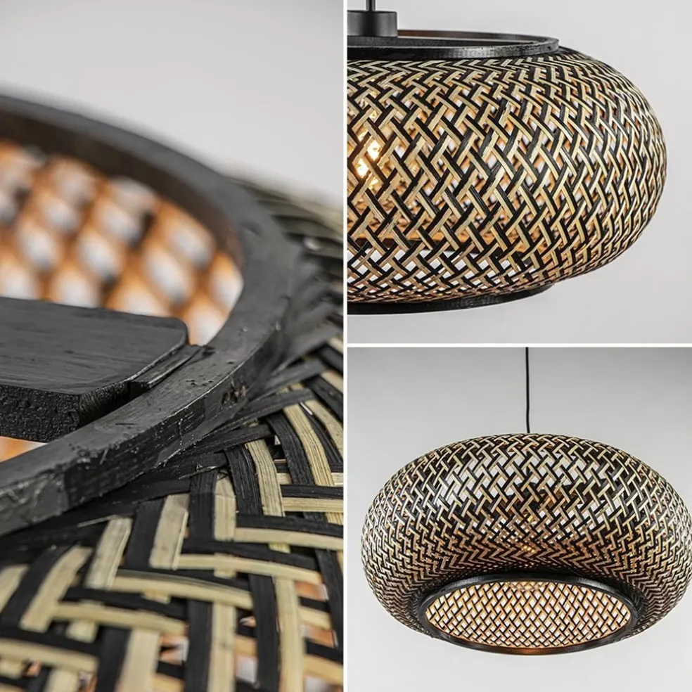 Hanglamp Maze bamboe/zwart 60cm