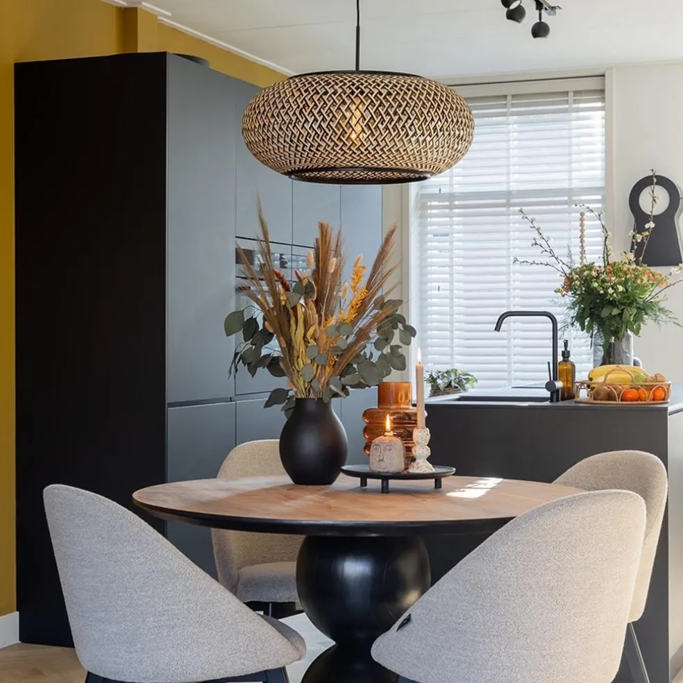 Hanglamp Maze bamboe/zwart 60cm