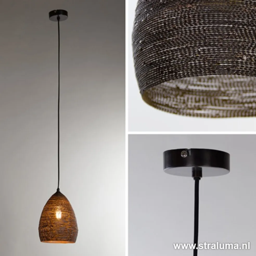Hanglamp Nayla zwart/matgoud
