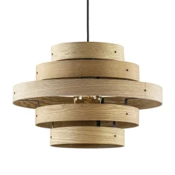 Hanglamp Oaknut hout 5 ringen