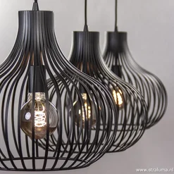 Hanglamp Onion 3L draad zwart