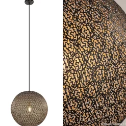 Hanglamp Oronero bol zwart/goud 50cm