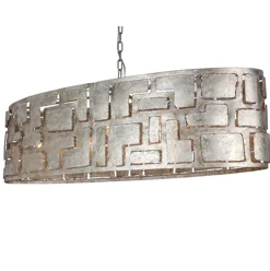 Hanglamp Pablo ovaal ambachtelijk zilver