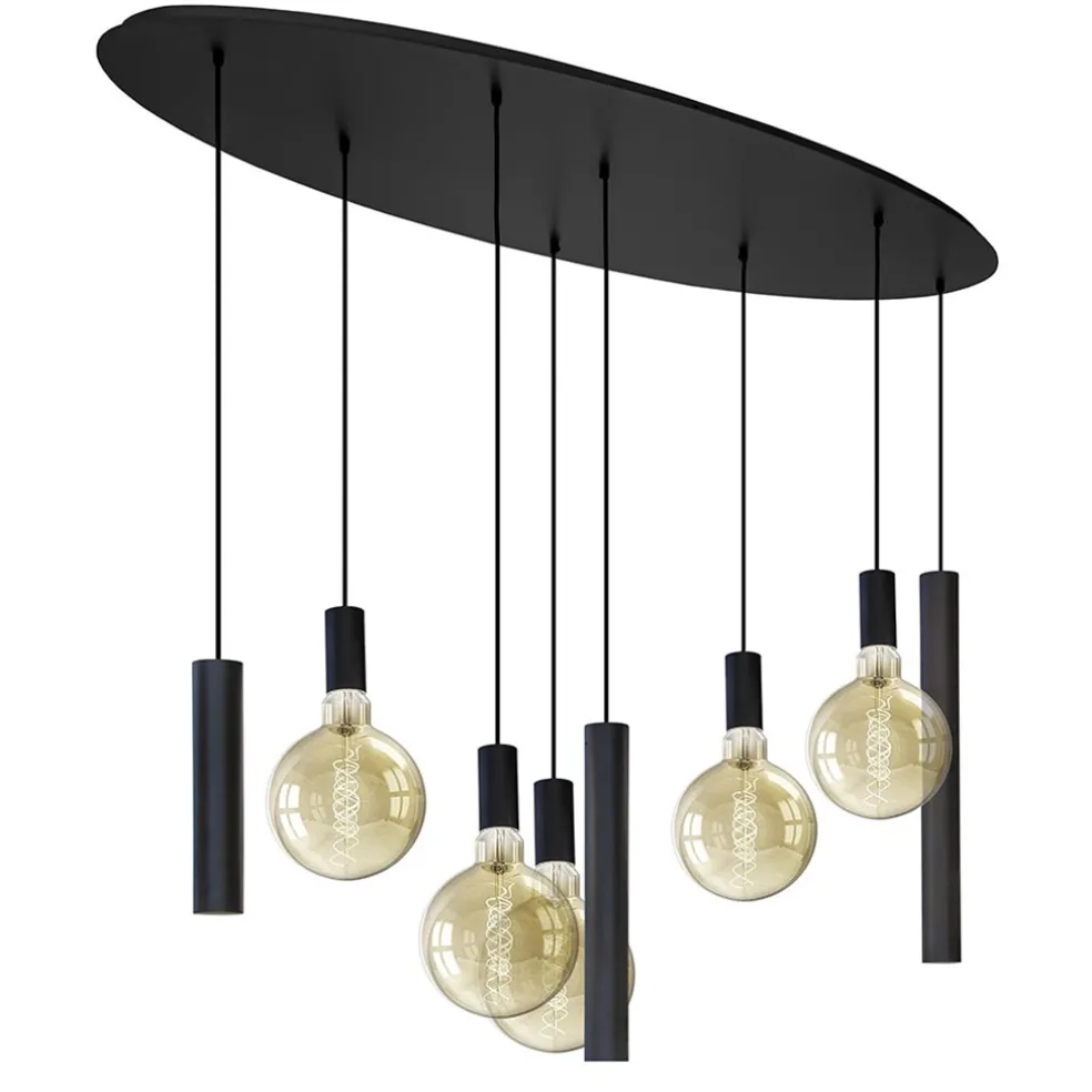 Hanglamp Riva ovaal 8L zwart