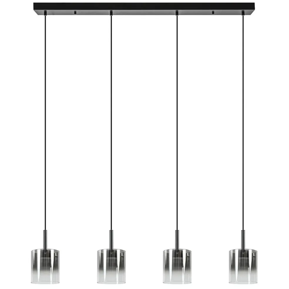 Hanglamp Salerno 4L zwart/gradient smoke