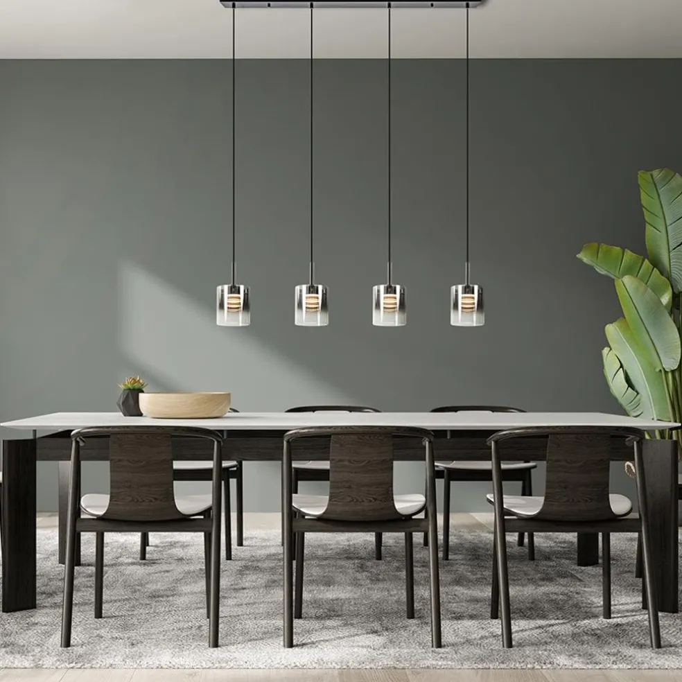 Hanglamp Salerno 4L zwart/gradient smoke