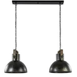 Hanglamp Shelly 2-lichts brons/hout