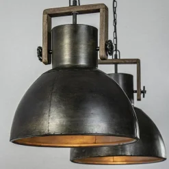 Hanglamp Shelly 2-lichts brons/hout