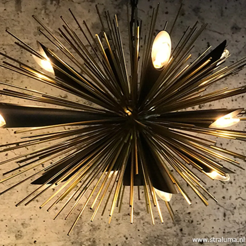 Hanglamp sprieten zwart/goud