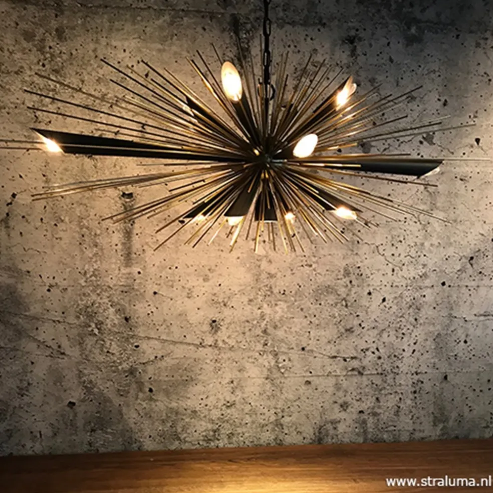 Hanglamp sprieten zwart/goud