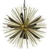 Hanglamp Springfield rond zwart/goud sprieten