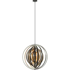 Hanglamp Woody 59 zwart/naturel hout
