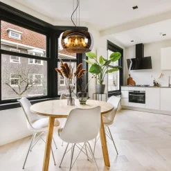 Hanglamp zwart + smoke glas 40cm