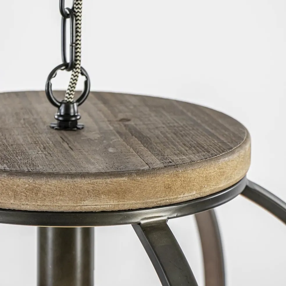 Hanglamp zwart industrieel open frame