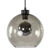 Hanglamp zwart met smoke glas 25cm