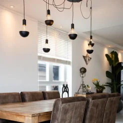 Hanglamp zwart Spin met 6 snoeren