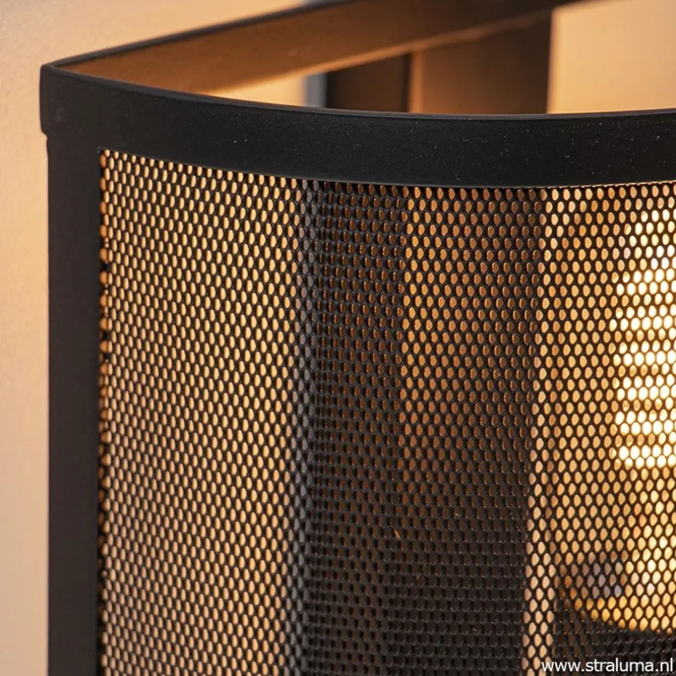 Industrieel landelijke wandlamp met gaas