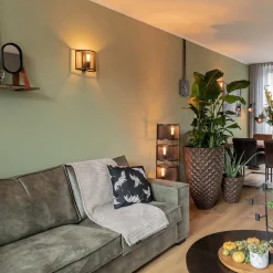 Industrieel landelijke wandlamp met gaas