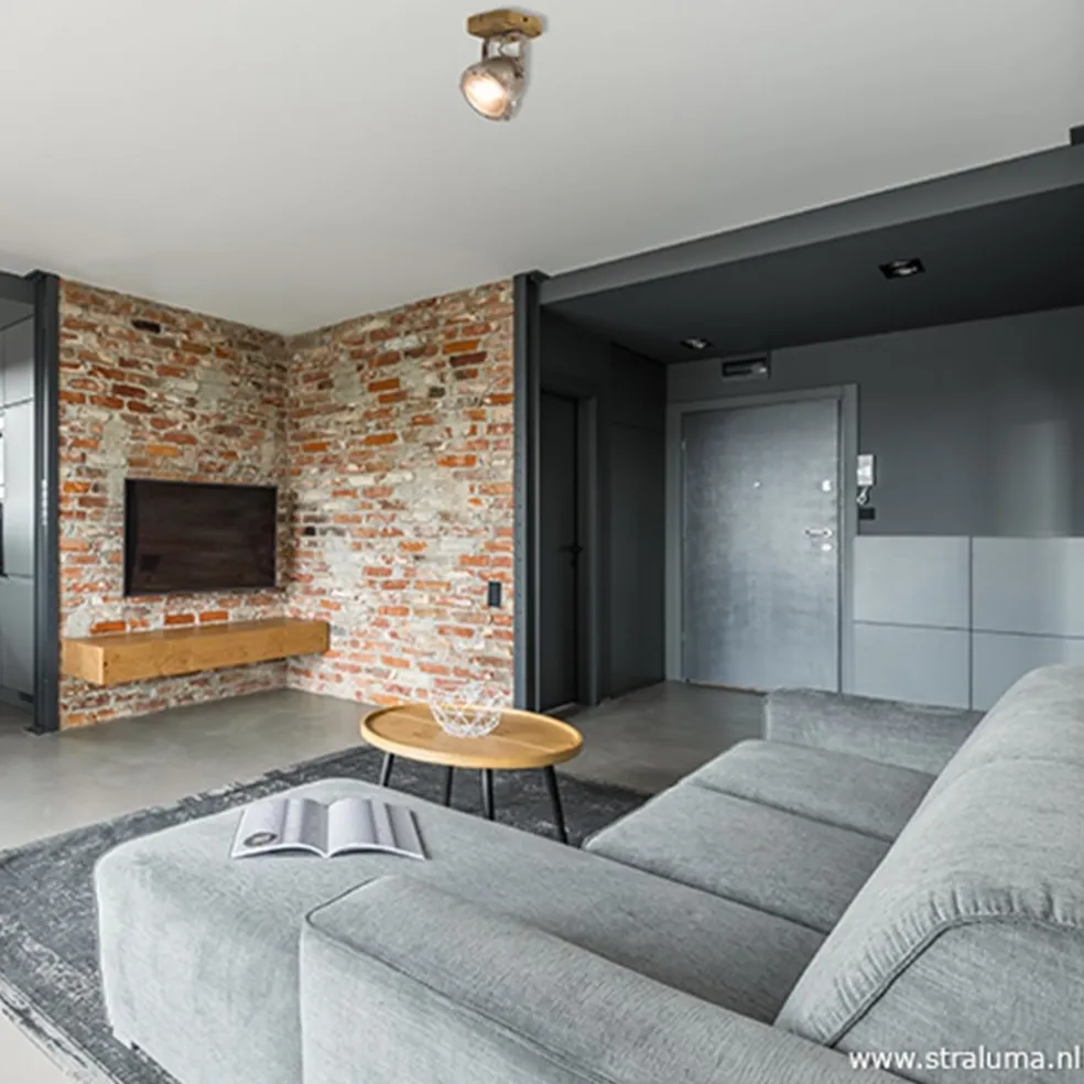 Industriele wand/plafondspot hout metaal