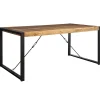 Industriële eettafel mangohout met zwart 160x90 cm