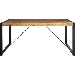 Industriële eettafel mangohout met zwart 160x90 cm