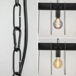 Industriële hanglamp squares mat zwart metaal