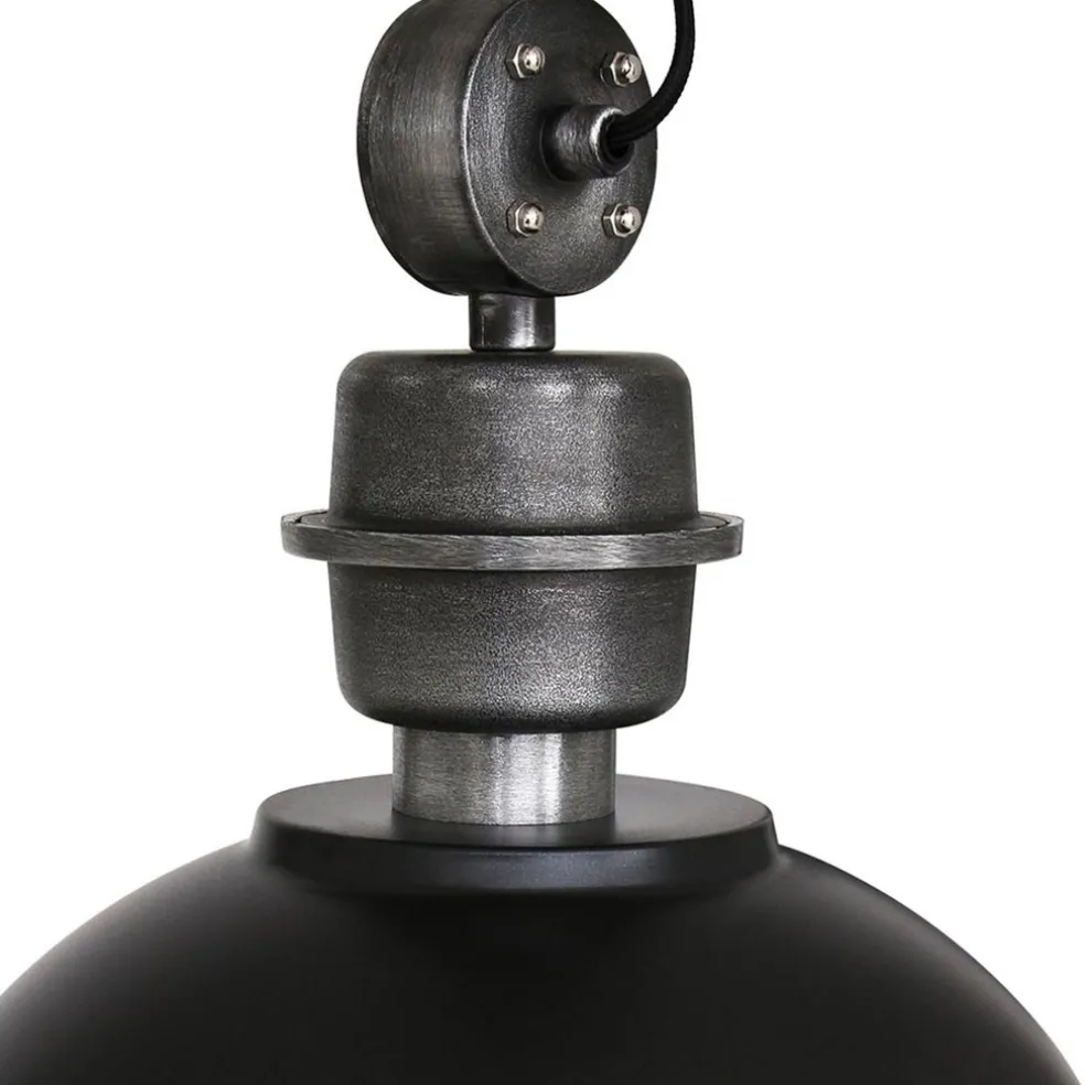 Industriële 3-lichts hanglamp bikkel mat zwart