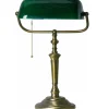 Klassieke bankierslamp groen met Brons