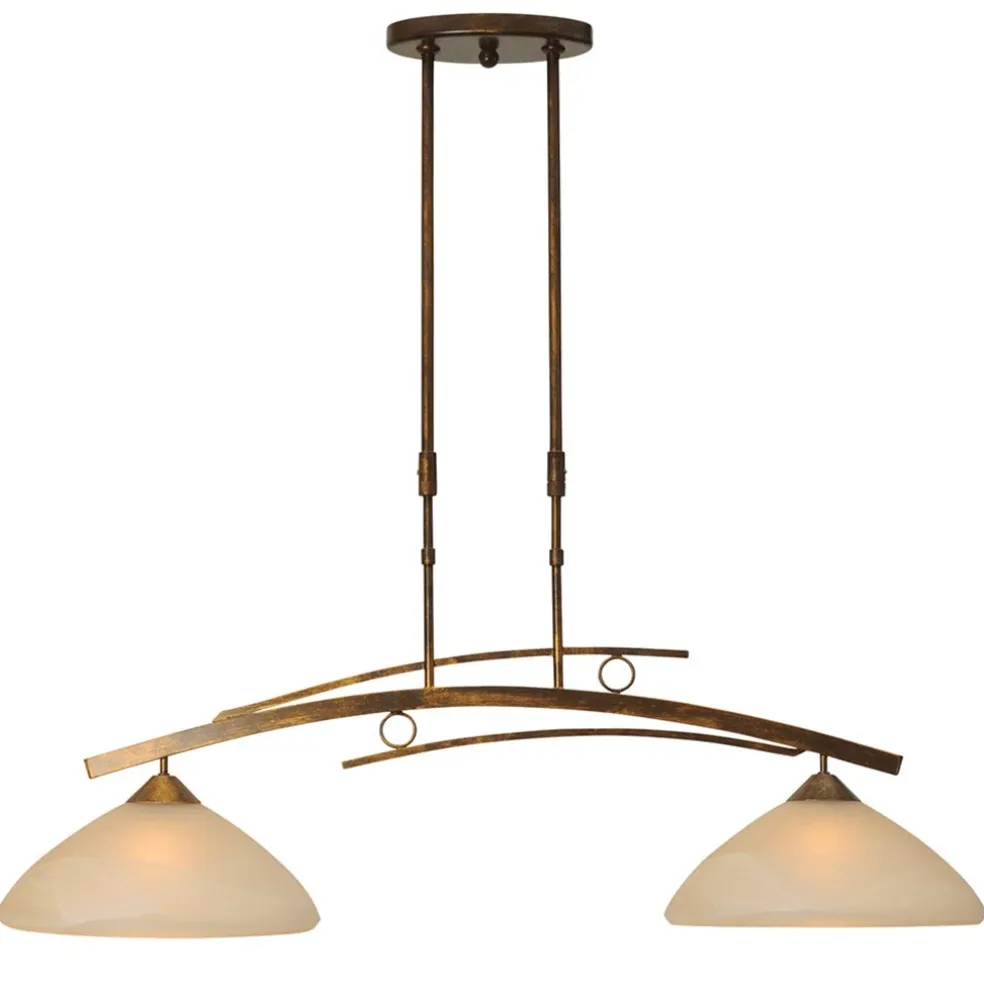Klassieke hanglamp Bolzano brons amber