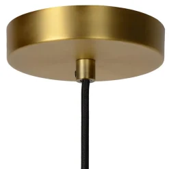 Klassieke hanglamp goud met opaal glazen kap