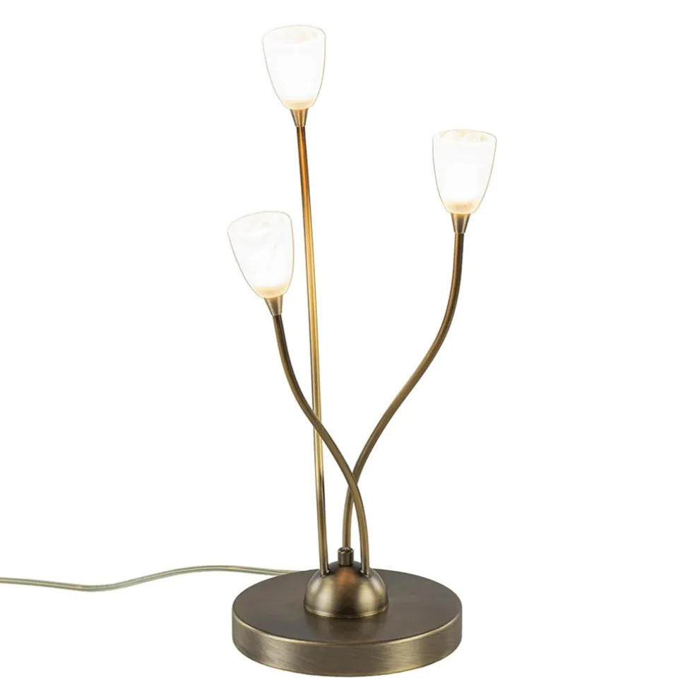 Klassieke LED tafellamp brons met dim to warm functie