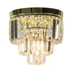 Klassieke plafondlamp goud met helder glas